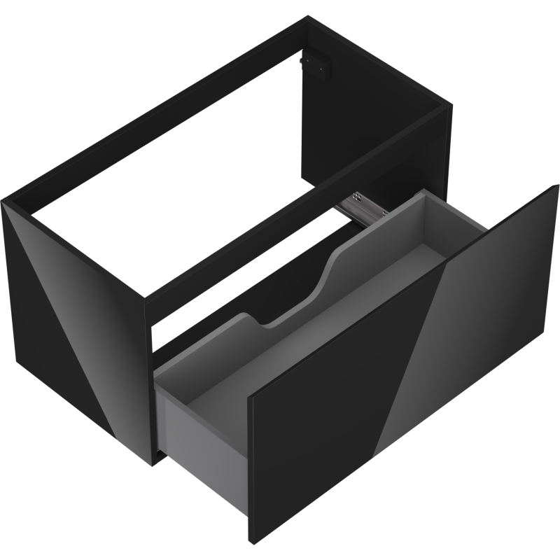 Mexen Orio bathroom cabinet for washbasin 90 cm, 1 drawer, black gloss - 91A10-09047-1-BF70