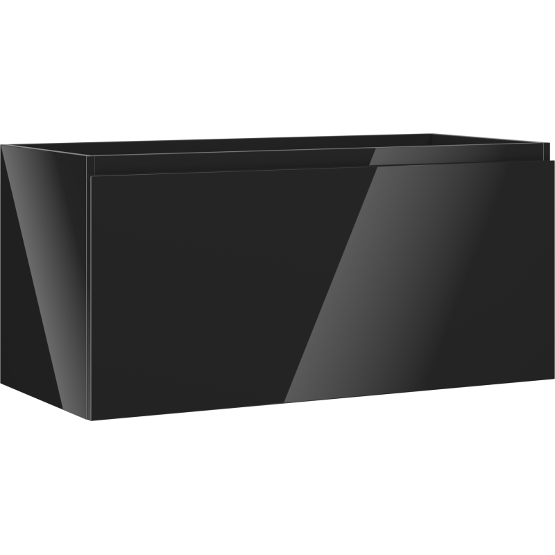 Mexen Orio bathroom cabinet for sink 100 cm, 1 drawer, black gloss - 91A10-10047-1-BF70