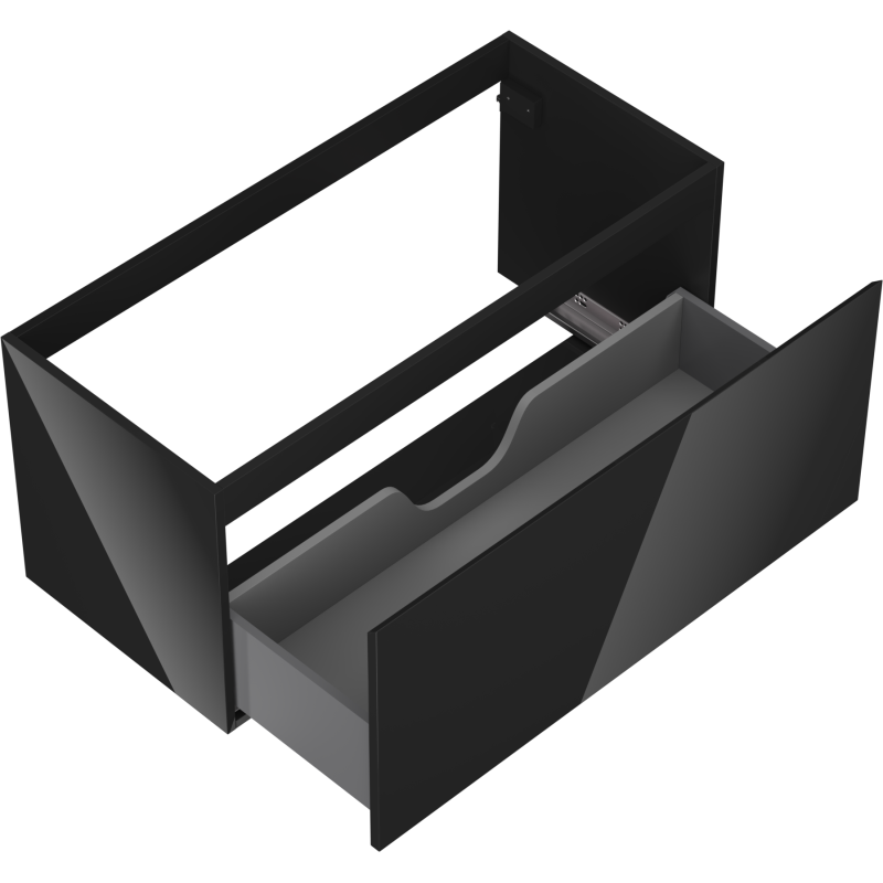 Mexen Orio bathroom cabinet under sink 100 cm, 1 drawer, black gloss - 91A10-10047-1-BF70