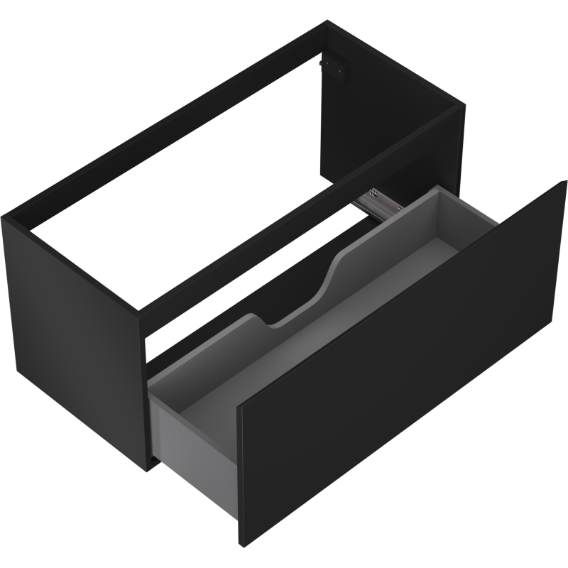 Mexen Orio bathroom cabinet for washbasin 100 cm, 1 drawer, matte black - 91A10-10047-1-BF71