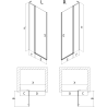 Mexen Mist L Shower Door Hinged 95 cm, Transparent, Brushed Copper - 8A4L-095-000-65-00