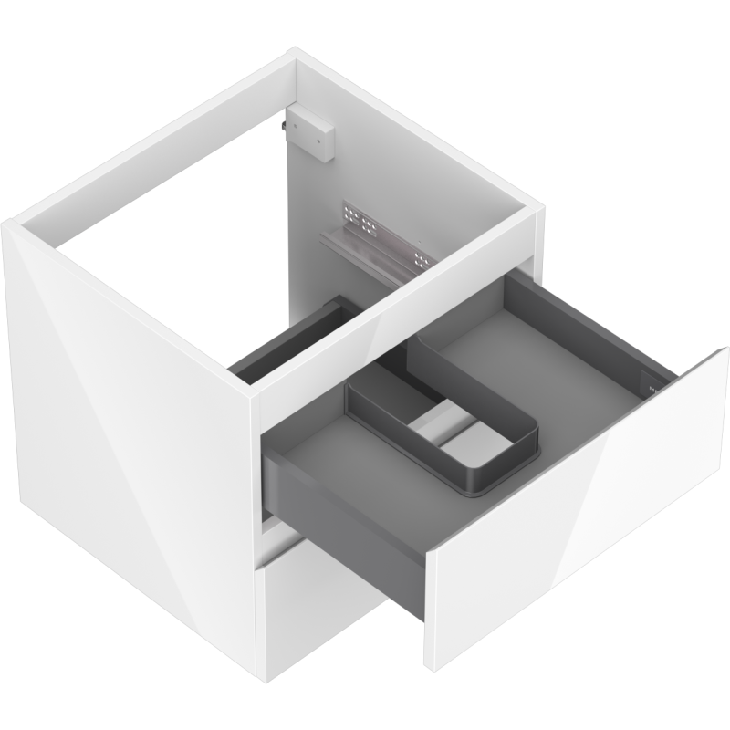 Mexen Orio bathroom cabinet under-sink 50 cm, 2 drawers, white gloss - 91A10-05047-2-BFF00