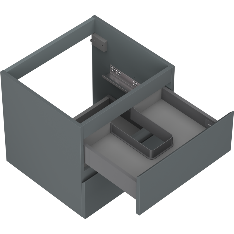 Mexen Orio 50 cm Under-Sink Bathroom Cabinet, 2 Drawers, Matt Graphite - 91A10-05047-2-BFF66