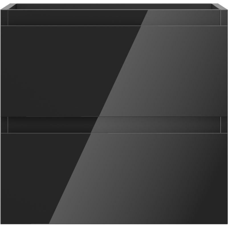 Mexen Orio bathroom cabinet for washbasin 50 cm, 2 drawers, black gloss - 91A10-05047-2-BFF70