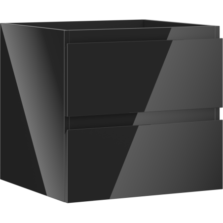 Mexen Orio bathroom cabinet for washbasin 50 cm, 2 drawers, black gloss - 91A10-05047-2-BFF70