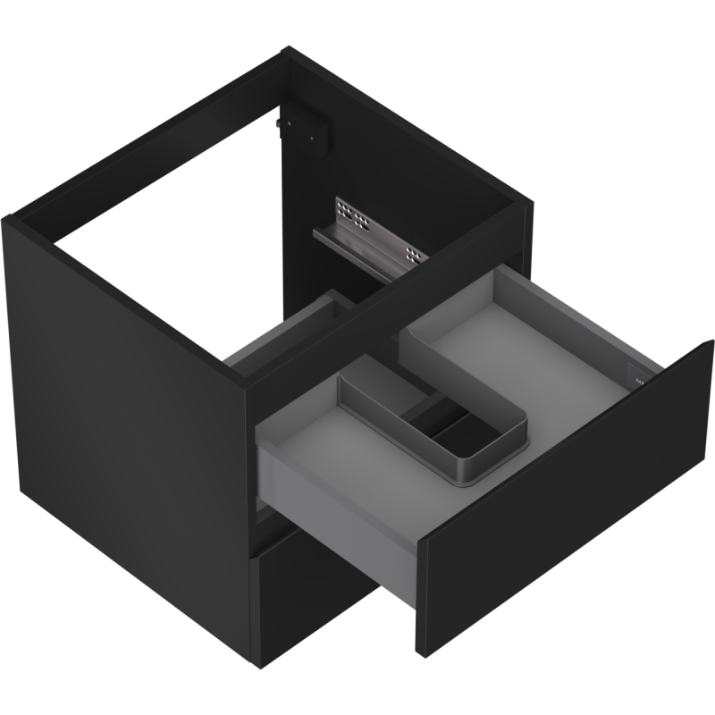 Mexen Orio bathroom cabinet for washbasin 50 cm, 2 drawers, black matte - 91A10-05047-2-BFF71