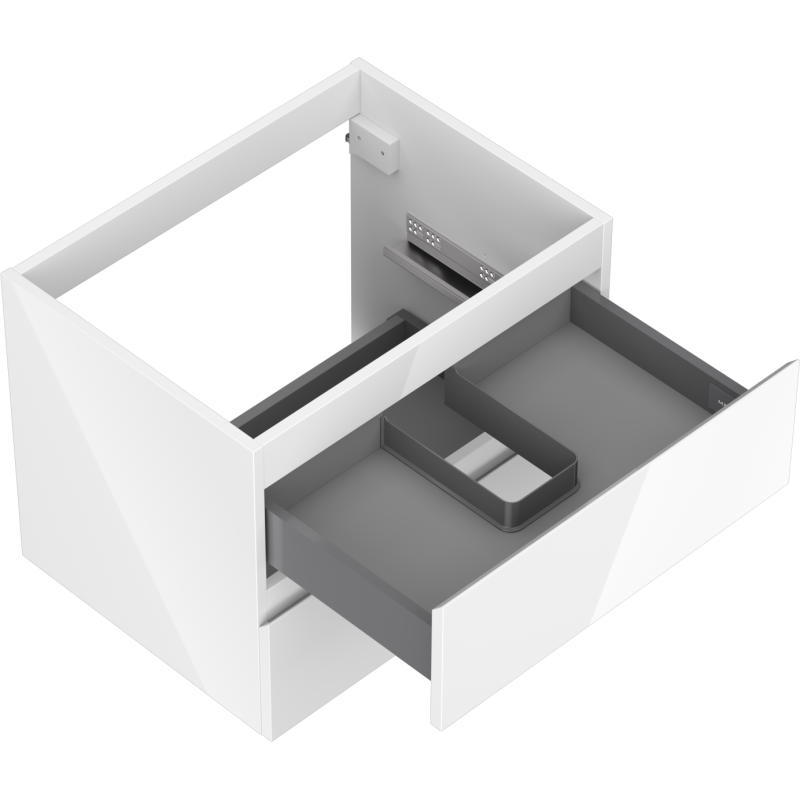 Mexen Orio bathroom cabinet under-sink 60 cm, 2 drawers, white gloss - 91A10-06047-2-BFF00