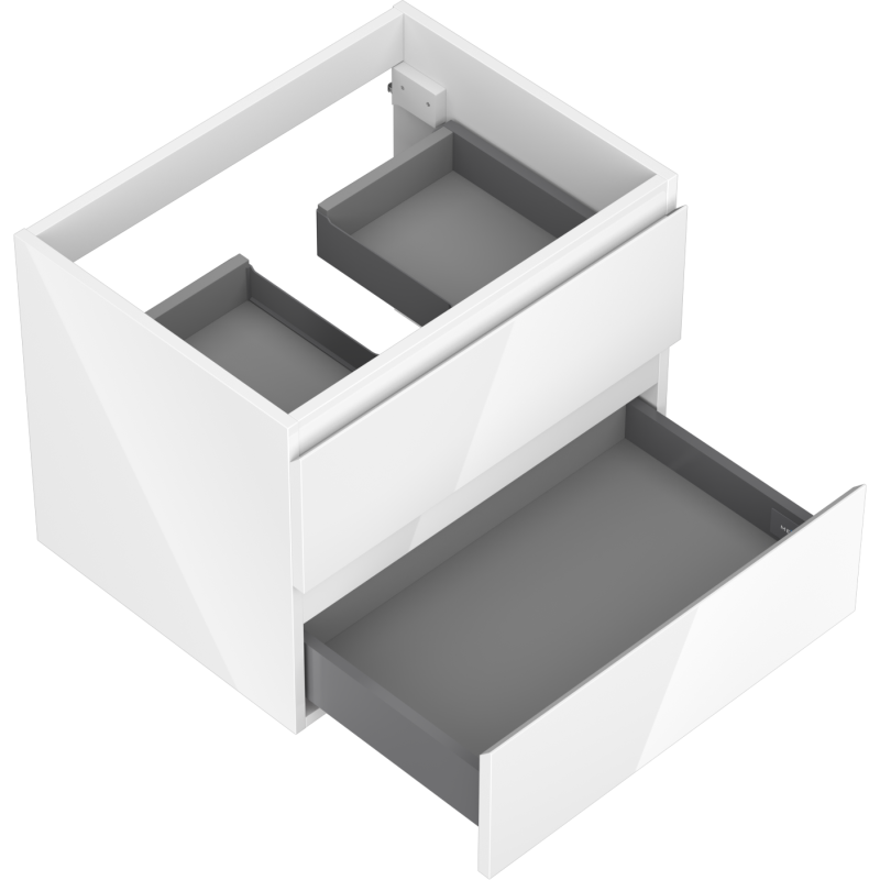 Mexen Orio bathroom cabinet under-sink 60 cm, 2 drawers, white gloss - 91A10-06047-2-BFF00