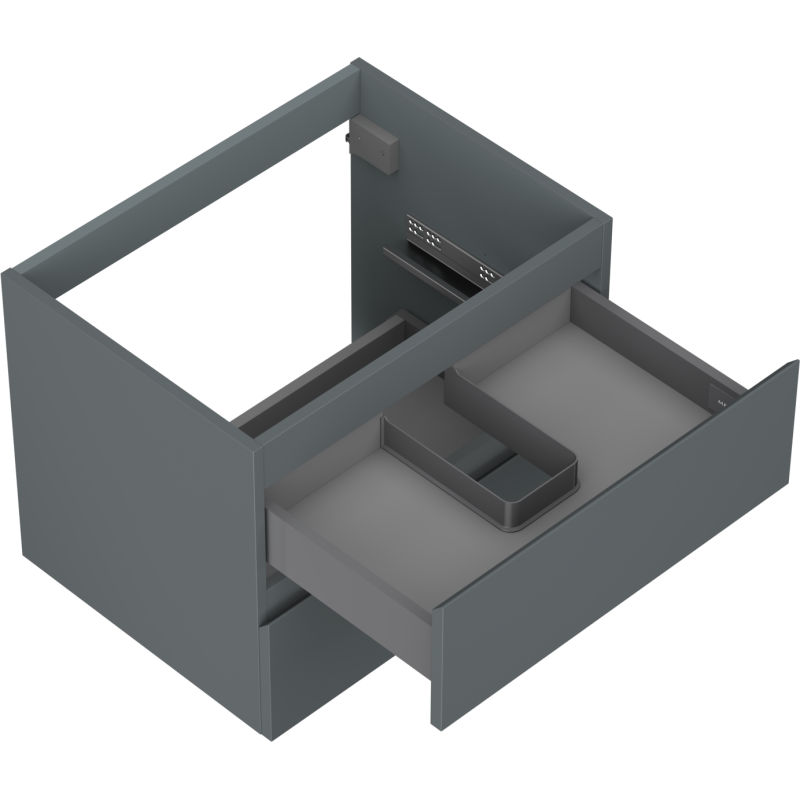 Mexen Orio bathroom cabinet under sink 60 cm, 2 drawers, matte graphite - 91A10-06047-2-BFF66