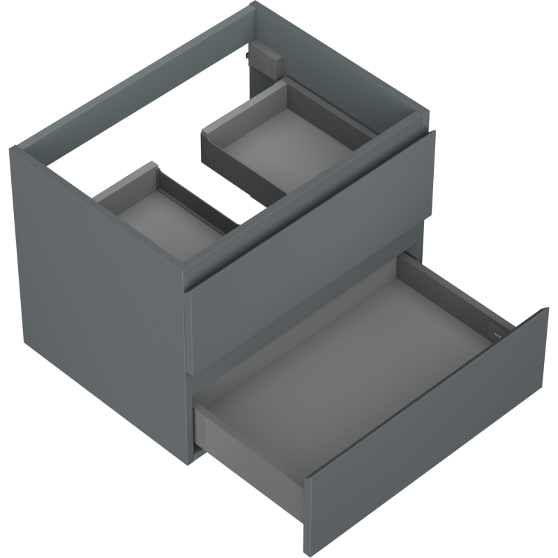 Mexen Orio bathroom cabinet under sink 60 cm, 2 drawers, matte graphite - 91A10-06047-2-BFF66