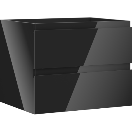 Mexen Orio bathroom cabinet under sink 60 cm, 2 drawers, black gloss - 91A10-06047-2-BFF70