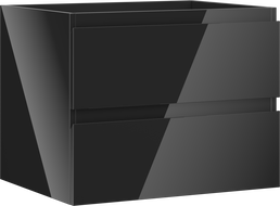 Mexen Orio bathroom cabinet under sink 60 cm, 2 drawers, black gloss - 91A10-06047-2-BFF70