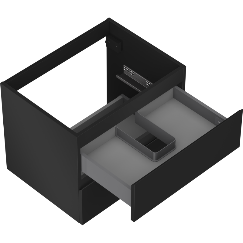 Mexen Orio bathroom cabinet under-sink 60 cm, 2 drawers, black matte - 91A10-06047-2-BFF71