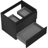 Mexen Orio bathroom cabinet under sink 60 cm, 2 drawers, matte black - 91A10-06047-2-BFF71