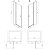 Mexen Mist L left hinged shower door 110 cm, black grid, black - 8A4L-110-000-70-77-L