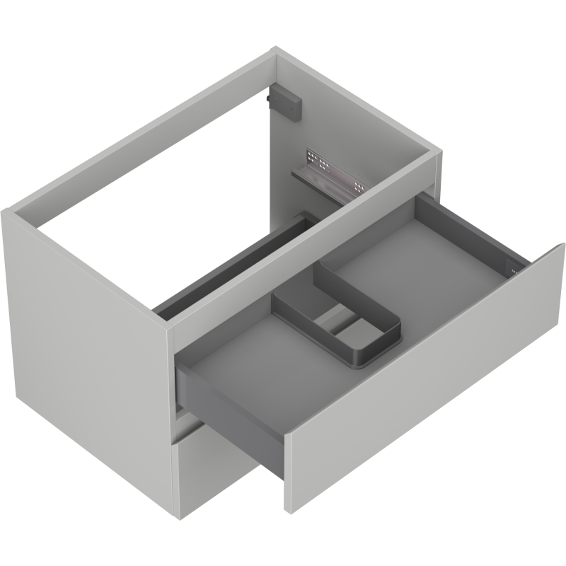 Mexen Orio bathroom cabinet for washbasin 70 cm, 2 drawers, grey matt - 91A10-07047-2-BFF62