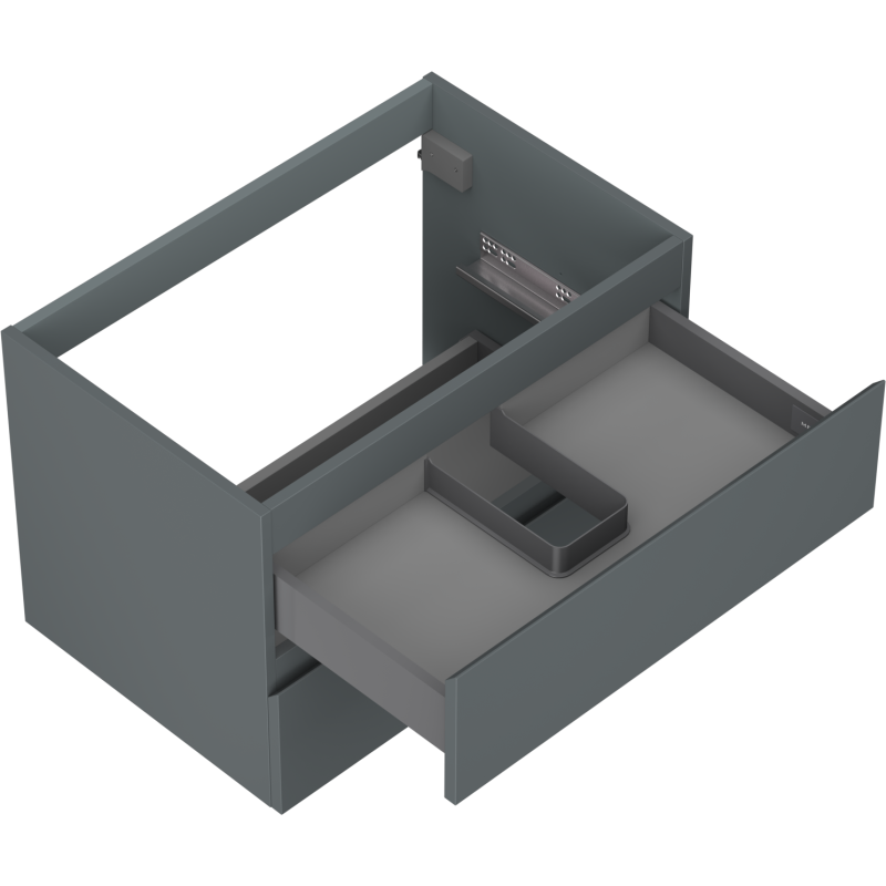 Mexen Orio bathroom cabinet under sink 70 cm, 2 drawers, matte graphite - 91A10-07047-2-BFF66