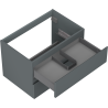 Mexen Orio Bathroom Cabinet Under Sink 70 cm, 2 Drawers, Matte Graphite - 91A10-07047-2-BFF66