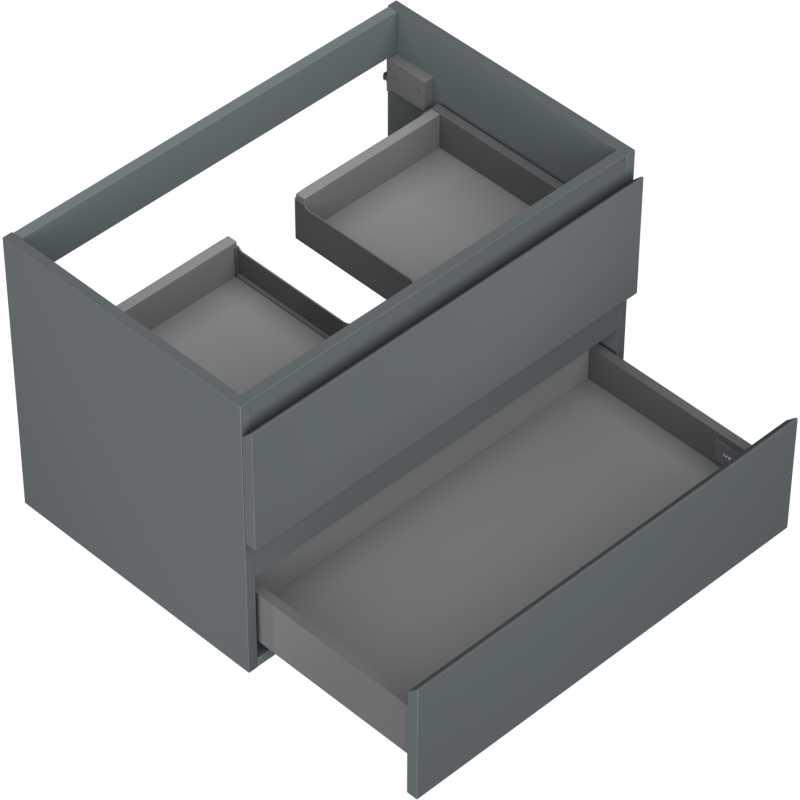 Mexen Orio bathroom cabinet under sink 70 cm, 2 drawers, matte graphite - 91A10-07047-2-BFF66