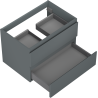 Mexen Orio Bathroom Cabinet Under Sink 70 cm, 2 Drawers, Matte Graphite - 91A10-07047-2-BFF66