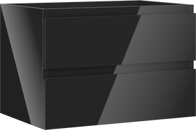 Mexen Orio bathroom cabinet for washbasin 70 cm, 2 drawers, black gloss - 91A10-07047-2-BFF70