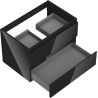 Mexen Orio bathroom cabinet under sink 70 cm, 2 drawers, black gloss - 91A10-07047-2-BFF70