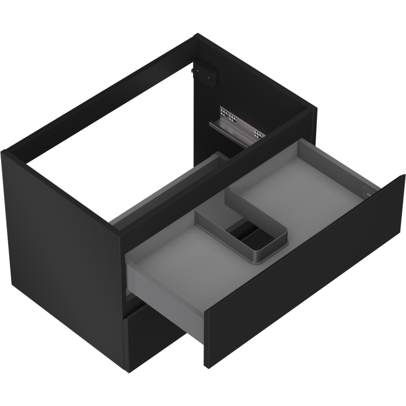 Mexen Orio bathroom cabinet for washbasin 70 cm, 2 drawers, matte black - 91A10-07047-2-BFF71