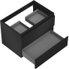 Mexen Orio bathroom cabinet for under sink 70 cm, 2 drawers, matte black - 91A10-07047-2-BFF71