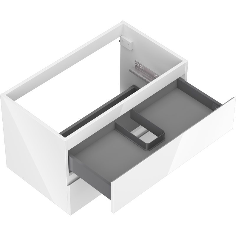 Mexen Orio bathroom cabinet under sink 80 cm, 2 drawers, white gloss - 91A10-08047-2-BFF00