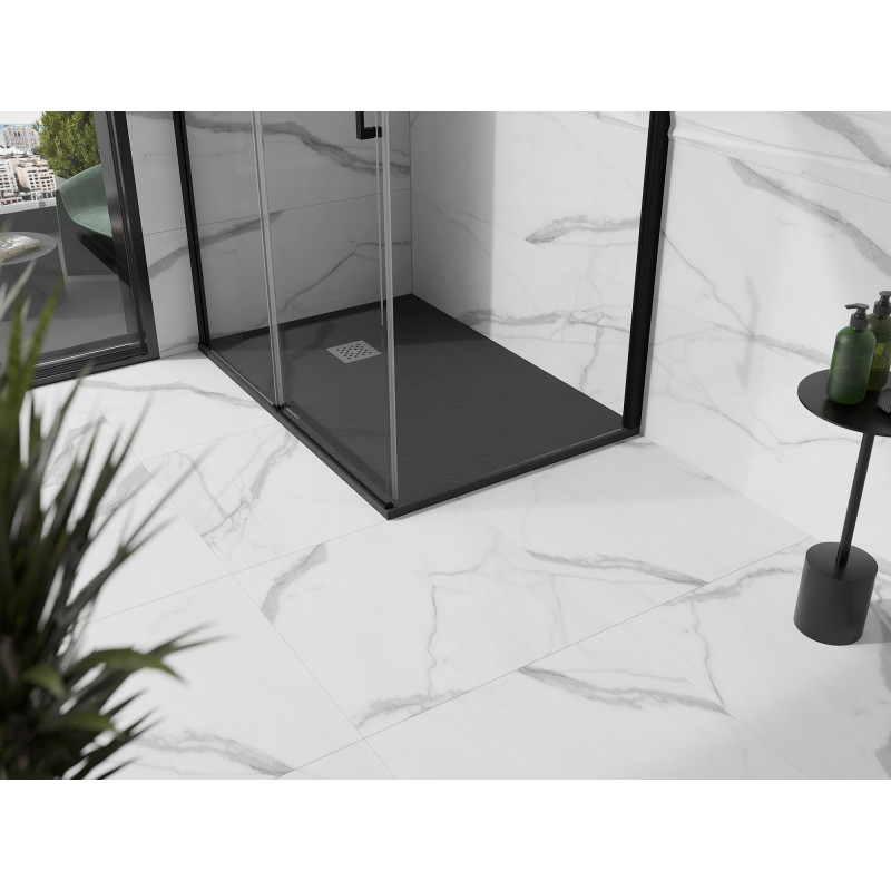Mexen Stone+ composite rectangular shower tray 90 x 70 cm, anthracite - 44717090