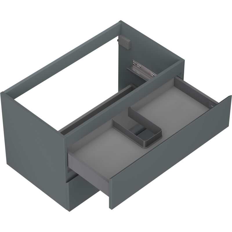 Mexen Orio 80 cm Bathroom Cabinet, 2 Drawers, Matte Graphite - 91A10-08047-2-BFF66