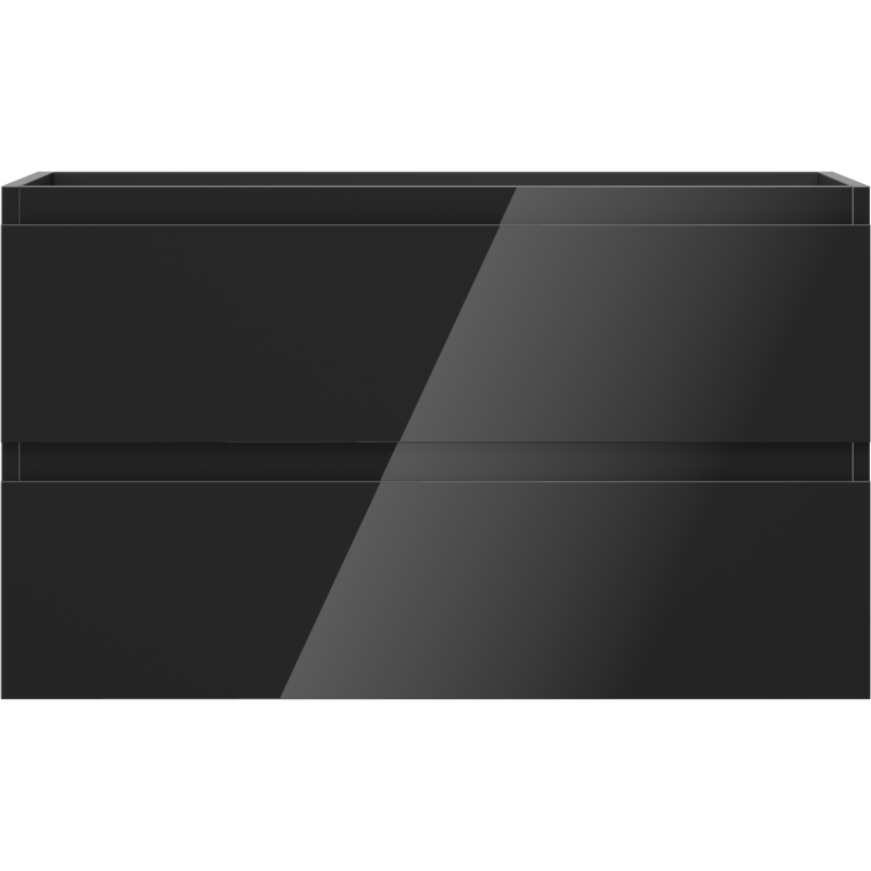 Mexen Orio bathroom cabinet under-sink 80 cm, 2 drawers, black gloss - 91A10-08047-2-BFF70