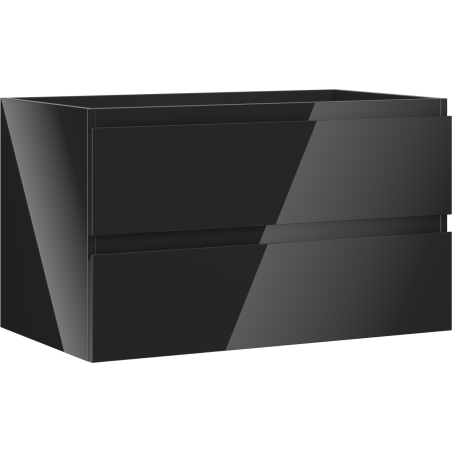 Mexen Orio bathroom cabinet under sink 80 cm, 2 drawers, black gloss - 91A10-08047-2-BFF70