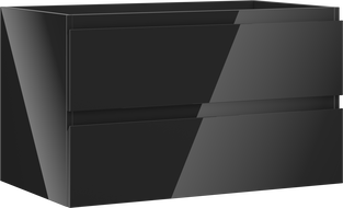 Mexen Orio bathroom cabinet under sink 80 cm, 2 drawers, black gloss - 91A10-08047-2-BFF70