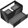 Mexen Orio bathroom cabinet under sink 80 cm, 2 drawers, black gloss - 91A10-08047-2-BFF70