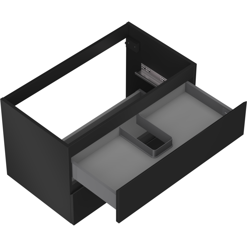 Mexen Orio bathroom cabinet 80 cm, 2 drawers, black matte - 91A10-08047-2-BFF71