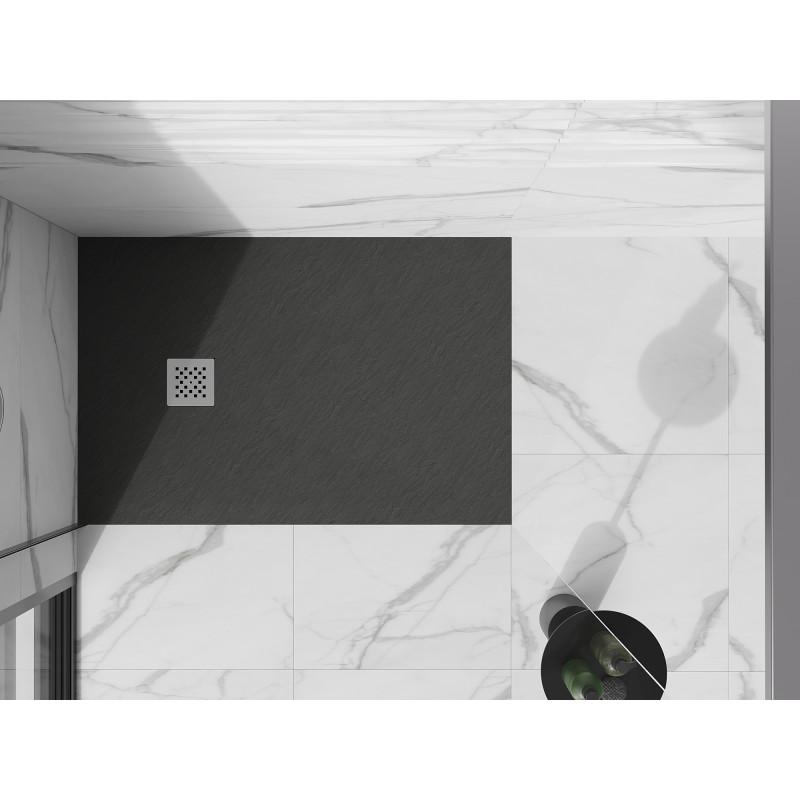 Mexen Stone+ composite rectangular shower tray 90 x 70 cm, anthracite - 44717090