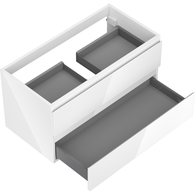 Mexen Orio bathroom cabinet under-sink 90 cm, 2 drawers, white gloss - 91A10-09047-2-BFF00