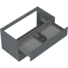 Mexen Orio bathroom cabinet under-sink 90 cm, 2 drawers, matte graphite - 91A10-09047-2-BFF66