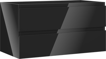 Mexen Orio 90 cm bathroom cabinet with two drawers, black gloss - 91A10-09047-2-BFF70