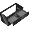 Mexen Orio bathroom cabinet for washbasin 90 cm, 2 drawers, black gloss - 91A10-09047-2-BFF70
