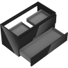 Mexen Orio bathroom cabinet for washbasin 90 cm, 2 drawers, black gloss - 91A10-09047-2-BFF70