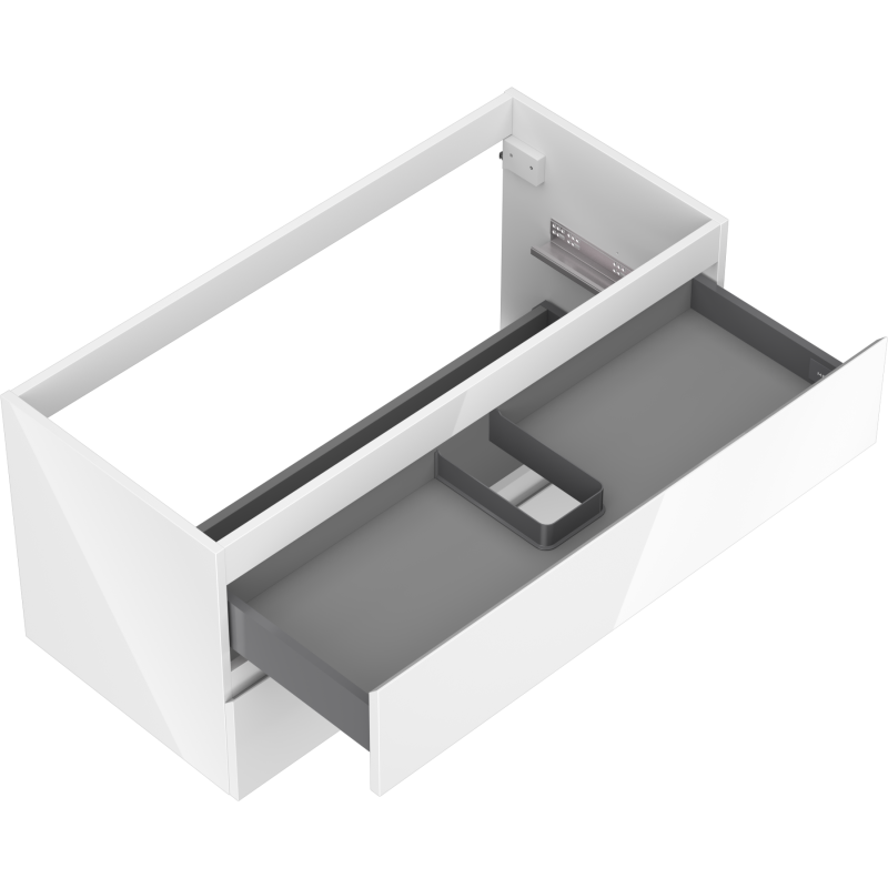 Mexen Orio 100 cm Bathroom Cabinet, 2 Drawers, White Gloss - 91A10-10047-2-BFF00