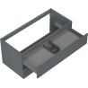 Mexen Orio bathroom cabinet under sink 100 cm, 2 drawers, matte graphite - 91A10-10047-2-BFF66