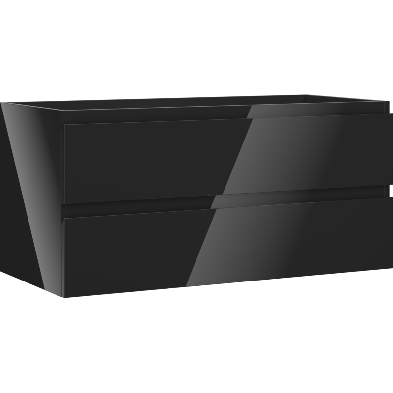 Mexen Orio bathroom cabinet under the sink 100 cm, 2 drawers, black gloss - 91A10-10047-2-BFF70