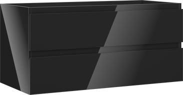 Mexen Orio bathroom cabinet under-sink 100 cm, 2 drawers, black gloss - 91A10-10047-2-BFF70