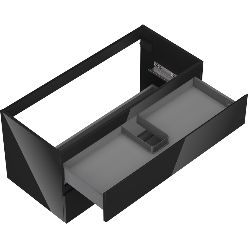 Mexen Orio bathroom cabinet under-sink 100 cm, 2 drawers, black gloss - 91A10-10047-2-BFF70