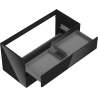 Mexen Orio bathroom cabinet under the sink 100 cm, 2 drawers, black gloss - 91A10-10047-2-BFF70