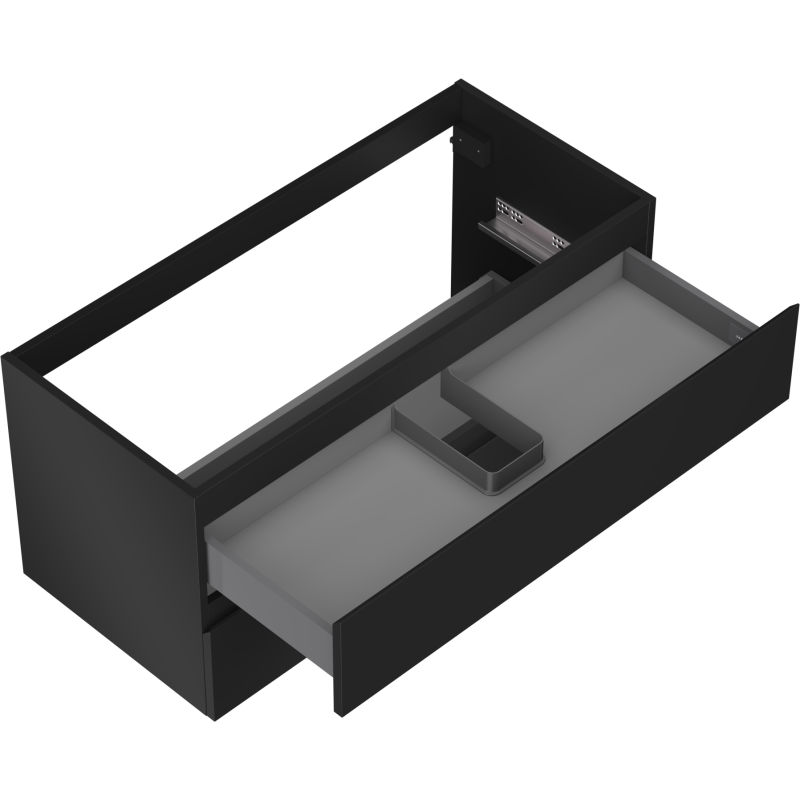 Mexen Orio bathroom cabinet under sink 100 cm, 2 drawers, black matte - 91A10-10047-2-BFF71