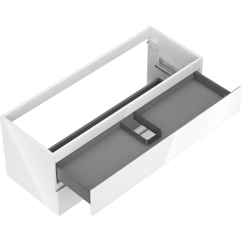 Mexen Orio 120 cm Under-Sink Bathroom Cabinet, 2 Drawers, White Gloss - 91A10-12047-2-BFF00